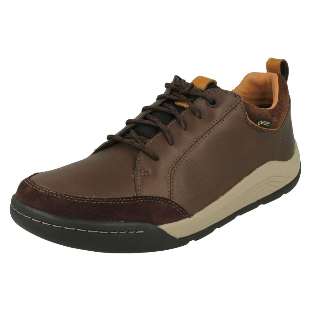 Clarks (Uk 7.5, Dark (Brown)) Mens Casual Gore-Tex Shoes Ashcombe Bay Gtx - G Fit Brown