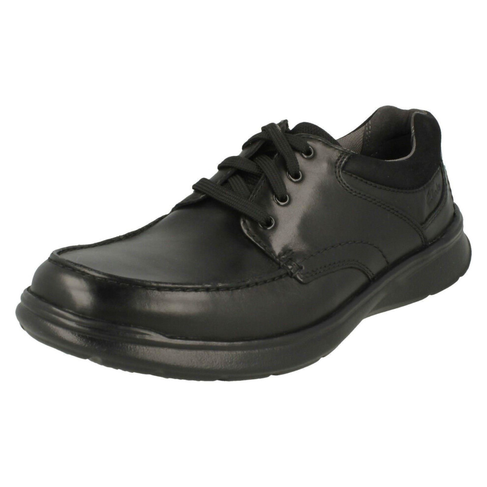 (UK 10.5, Black) Mens Clarks Casual Shoes Cotrell Edge - H Fit