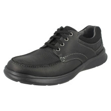 (UK 6, Black Oily (Black)) Mens Clarks Casual Shoes Cotrell Edge - G Fit