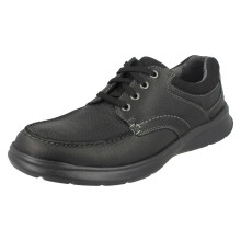 (UK 10.5, Black Oily (Black)) Mens Clarks Casual Shoes Cotrell Edge - G Fit
