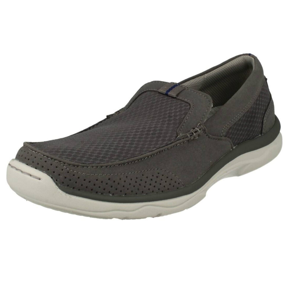 (UK 8, Grey) Mens Clarks Casual Slip On Shoes Marus Step - G Fit