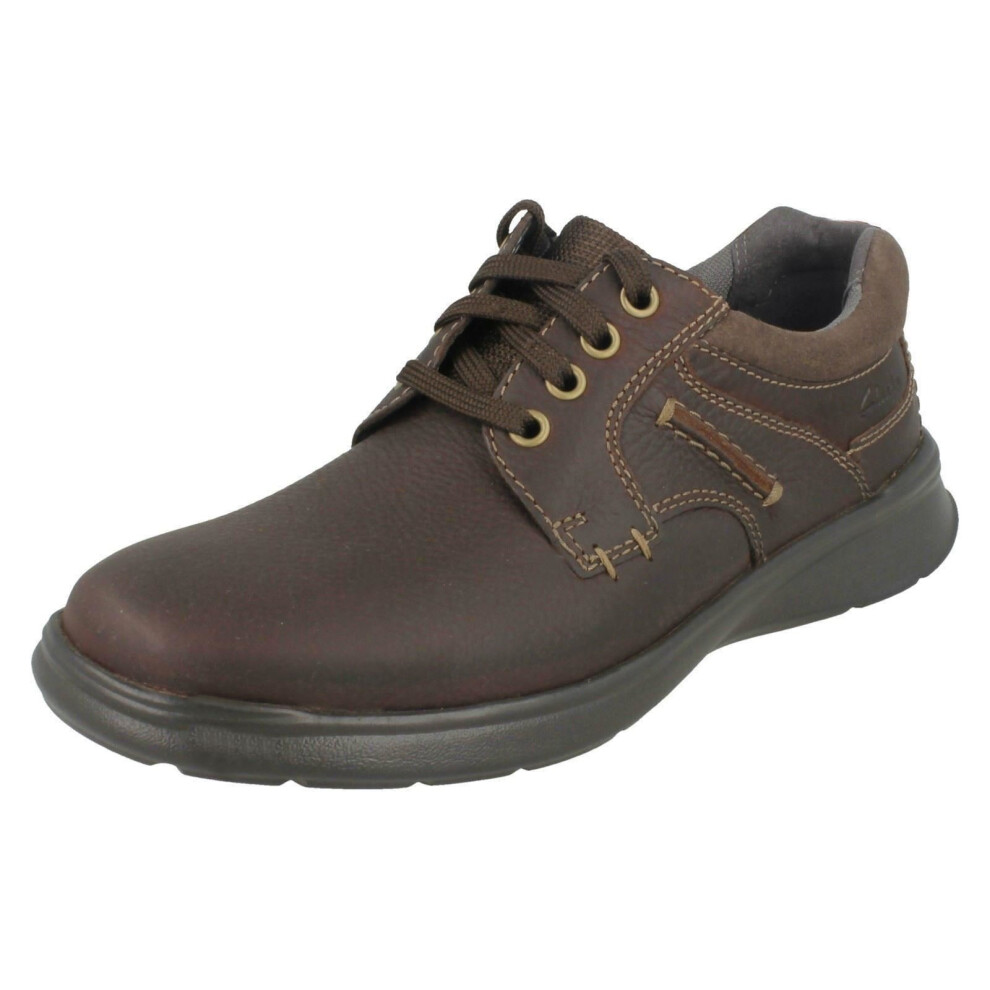 (UK 8, Brown) Mens Clarks Casual Shoes Cotrell Plain - G Fit