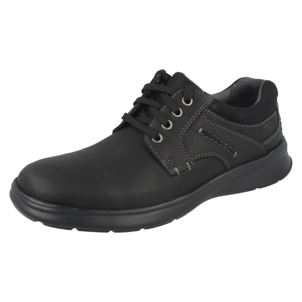 Clarks (Uk 8.5, Black) Mens Casual Shoes Cotrell Plain - G Fit