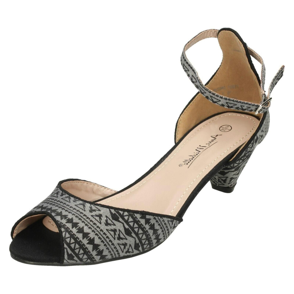 (UK 7, Grey) Ladies Anne Michelle Peep Toe Sandals