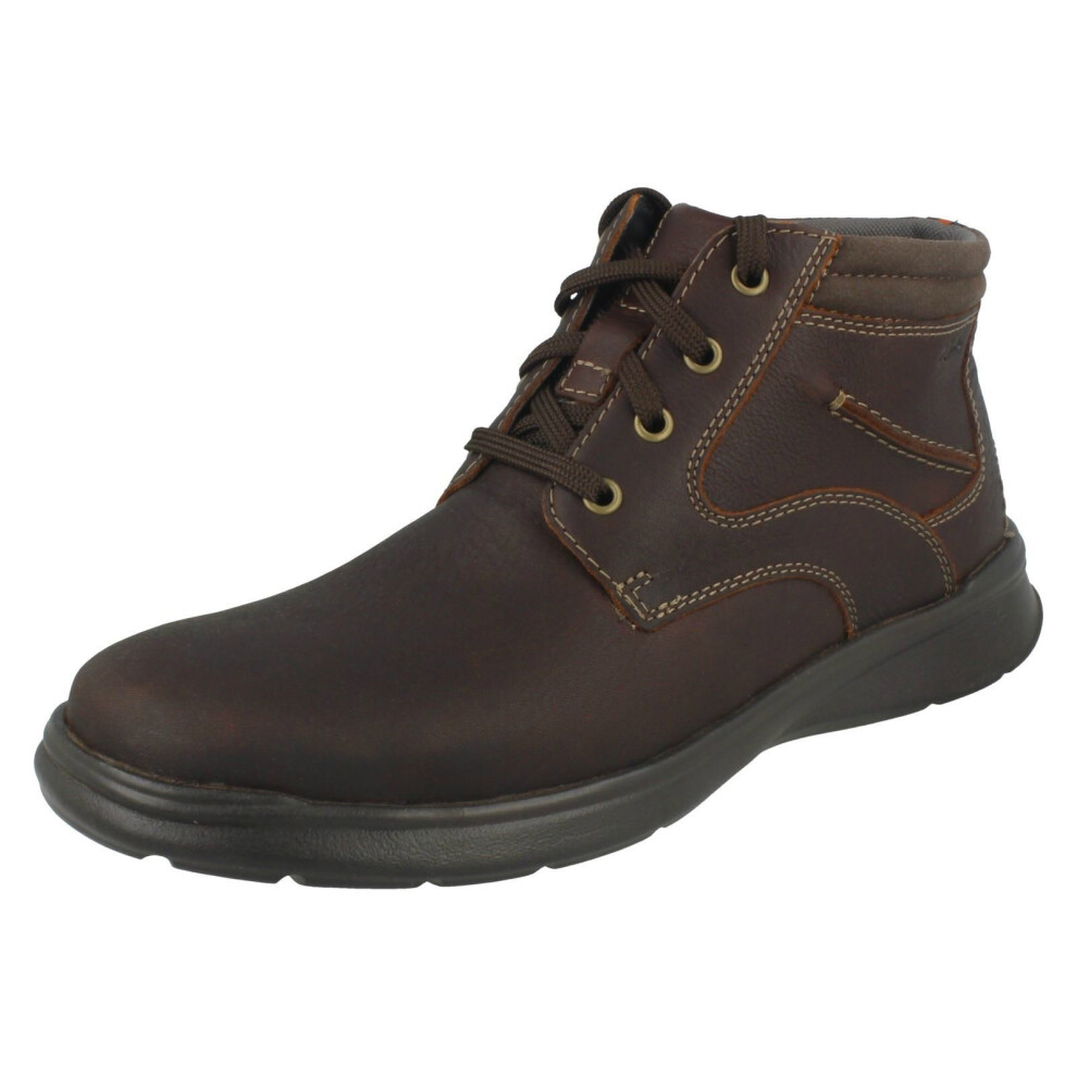 (UK 6, Brown) Mens Clarks Casual Lace Up Ankle Boots Cotrell Rise - G Fit