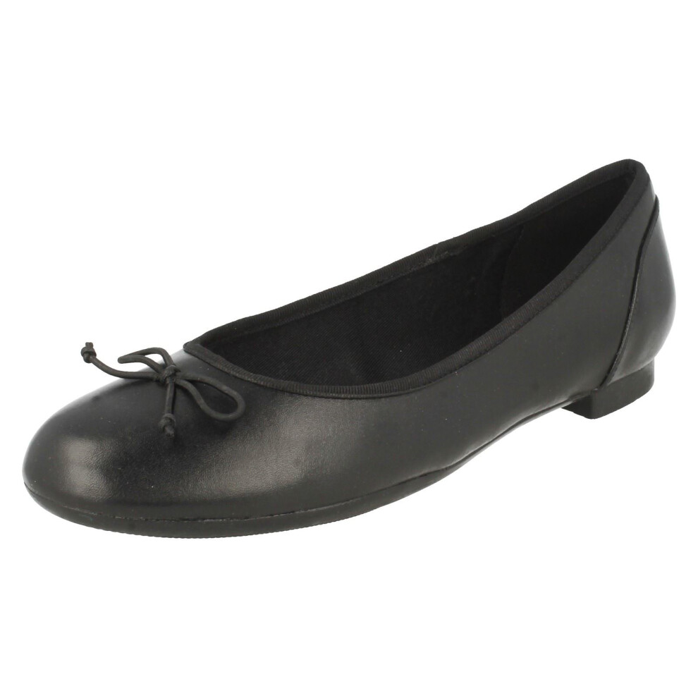 (UK 3, Black) Ladies Clarks Ballerina Style Flats Couture Bloom - D Fit