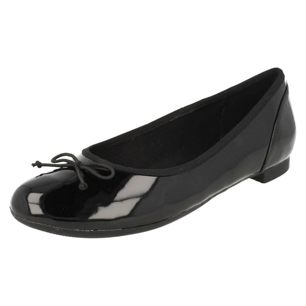 (UK 3, Black) Ladies Clarks Ballerina Style Flats Couture Bloom - D Fit