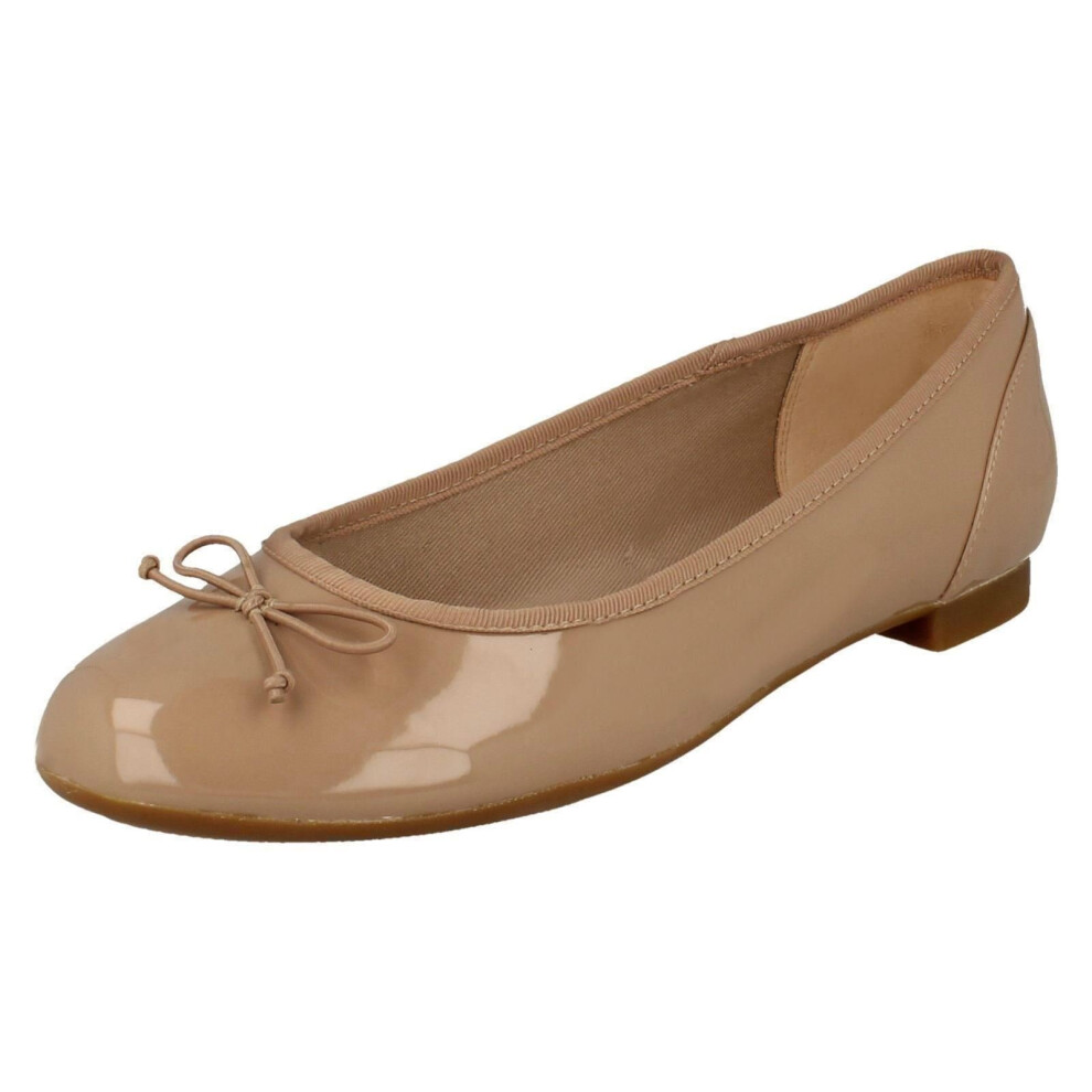 (UK 6, Nude (Beige)) Ladies Clarks Ballerina Style Flats Couture Bloom - D Fit