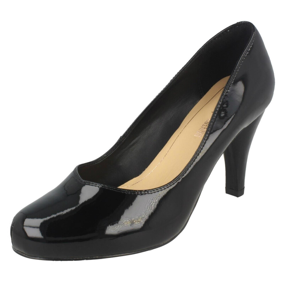 (UK 8, Black) Ladies Clarks Heeled Court Shoes Dalia Rose - D Fit