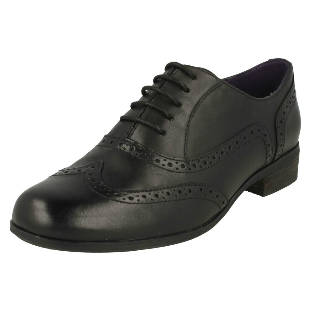 (UK 3, Black) Ladies Clarks Brogues Hamble Oak - E Fit