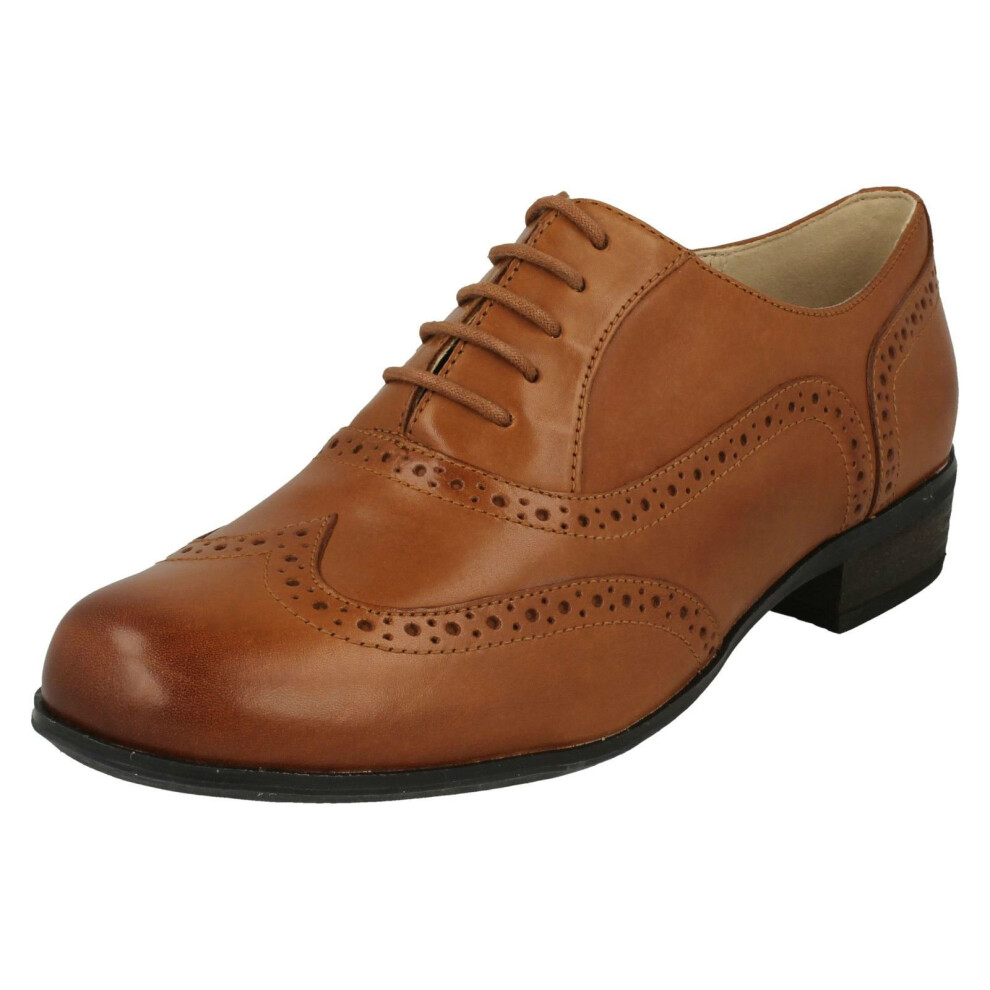 (UK 7.5, Dark Tan) Ladies Clarks Brogues Hamble Oak - D Fit