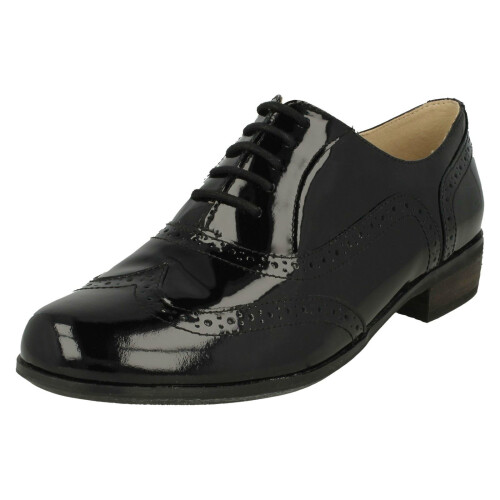 Clarks (UK 6, Black Patent) Ladies Clarks Brogues Hamble Oak - E Fit
