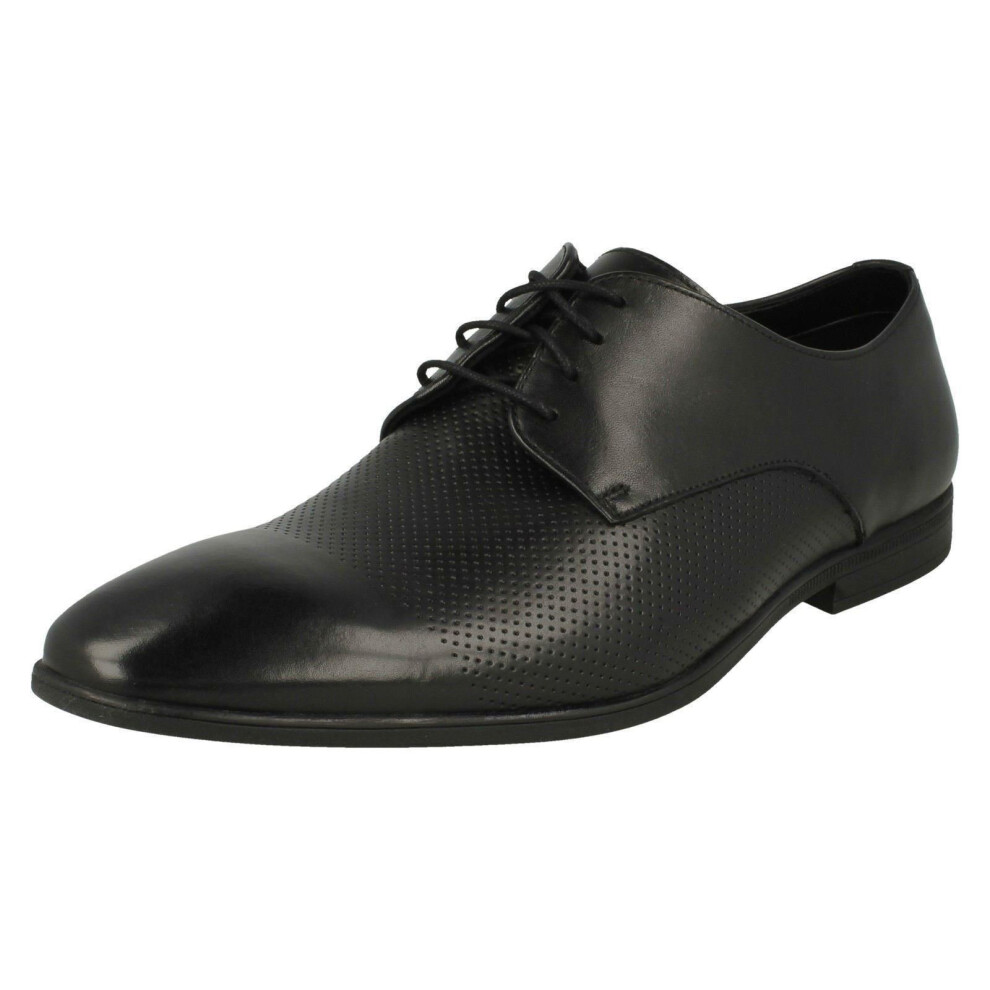 (UK 7, Black) Mens Clarks Formal Lace Up Shoes Bampton Cap - G Fit