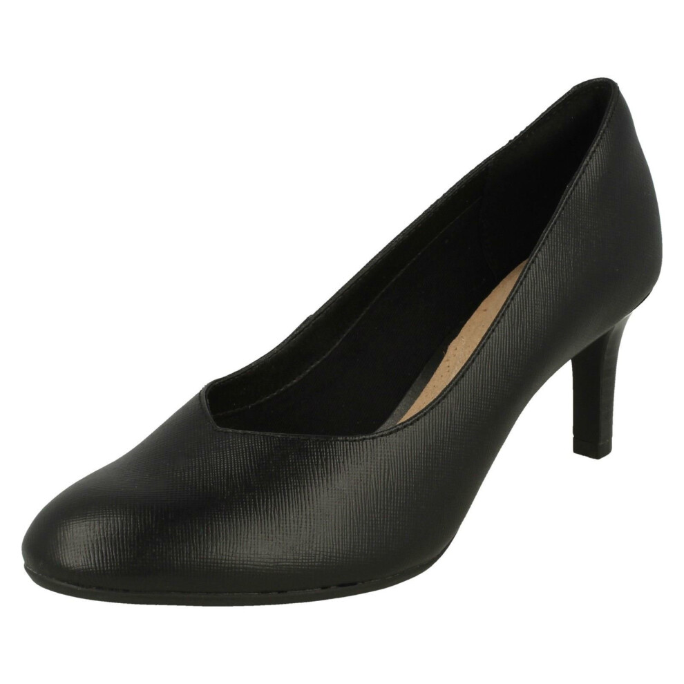 (UK 4, Black) Ladies Clarks Elegant Court Shoes Dancer Nolin - D Fit