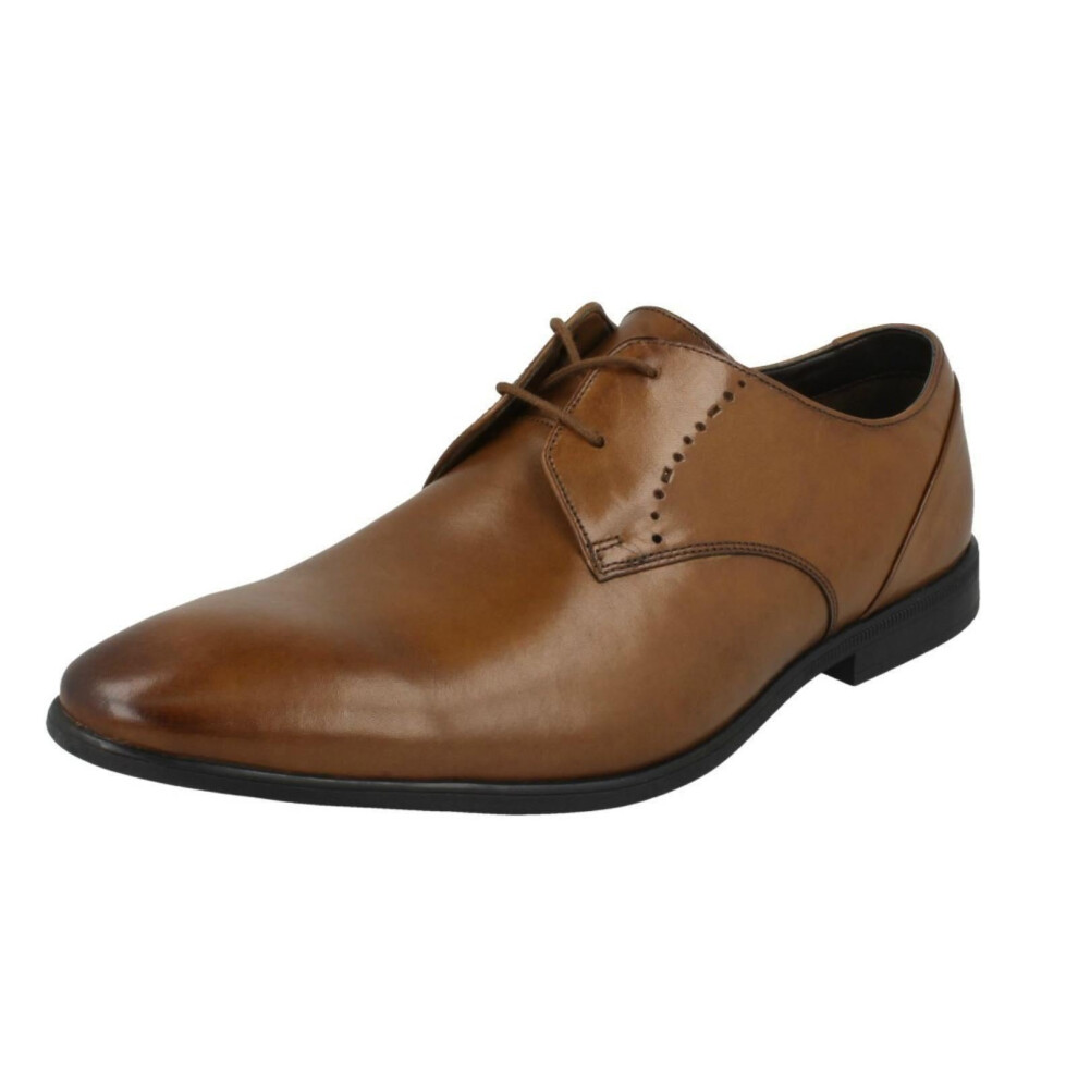 (UK 10, Tan (Brown)) Mens Clarks Formal Lace Up Shoes Bampton Lace - H Fit