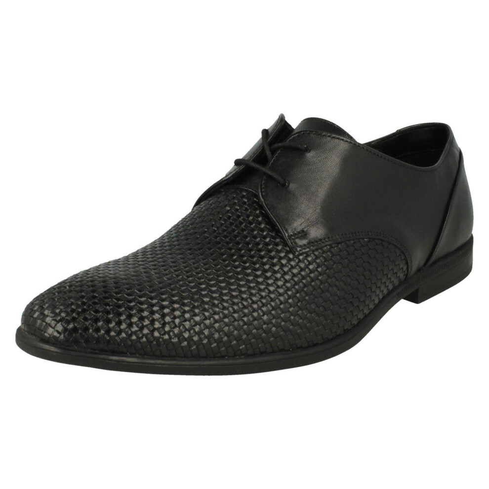 (UK 8, Black) Mens Clarks Stylish Lace Up Shoes Bampton Weave - G Fit