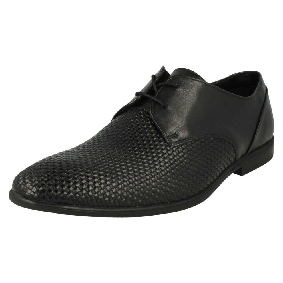 Clarks (Uk 9.5, ) Mens Stylish Lace Up Shoes Bampton Weave - G Fit Black
