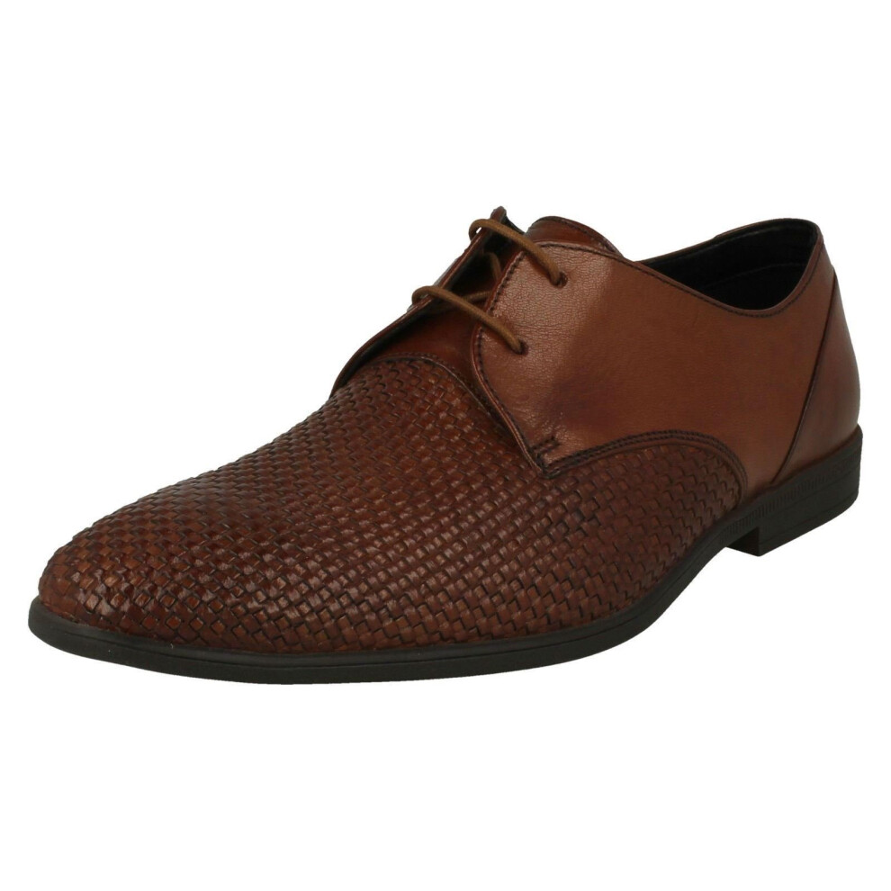 Clarks (Uk 7.5, Tan (Brown)) Mens Stylish Lace Up Shoes Bampton Weave - G Fit Brown