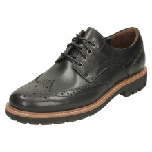 (UK 6.5, Black) Mens Clarks Formal Brogues Batcombe Wing - G Fit