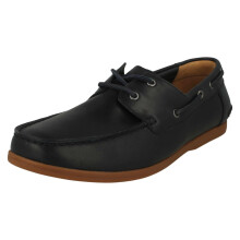 (UK 7, Navy (Blue)) Mens Clarks Lace Up Boat Shoes Morven Sail - G Fit
