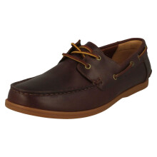 (UK 7.5, British Tan (Brown)) Mens Clarks Lace Up Boat Shoes Morven Sail - G Fit