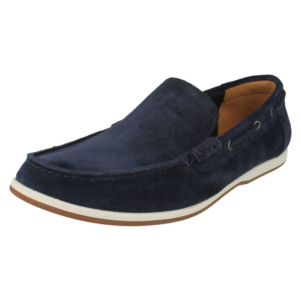 (UK 7, Navy (Blue)) Mens Clarks Casual Loafers Morven Sun - G Fit