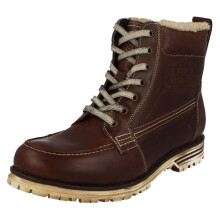 (UK 9.5, Dark Brown (Brown)) Mens Bugatti Worn Look Ankle Boots Fox F69438
