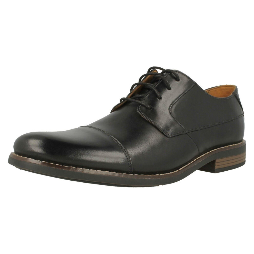 (UK 8.5, Black) Mens Clarks Formal Lace Up Shoes Becken Cap - H Fit