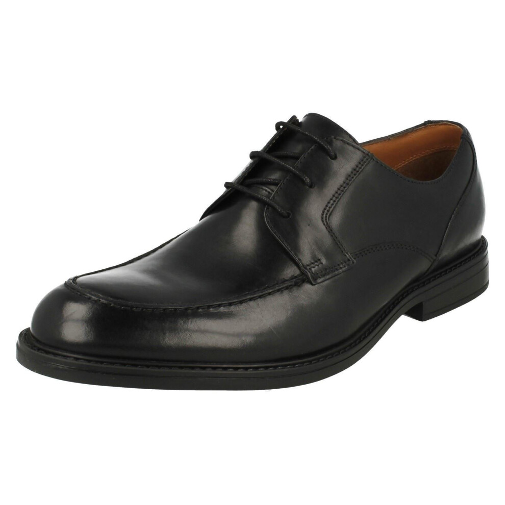 (UK 6, Black) Mens Clarks Formal Lace Up Shoes Beckfield Apron - G Fit