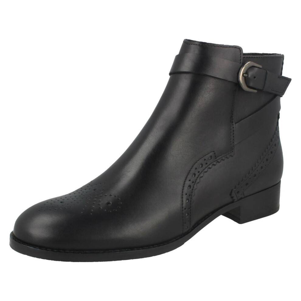 (UK 3.5, Black) Ladies Clarks Smart Ankle Boots Netley Olivia - D Fit