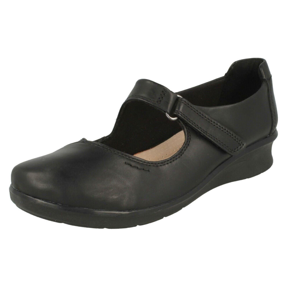 (UK 8, Black) Ladies Clarks Mary Jane Style Shoes Hope Henley - E Fit