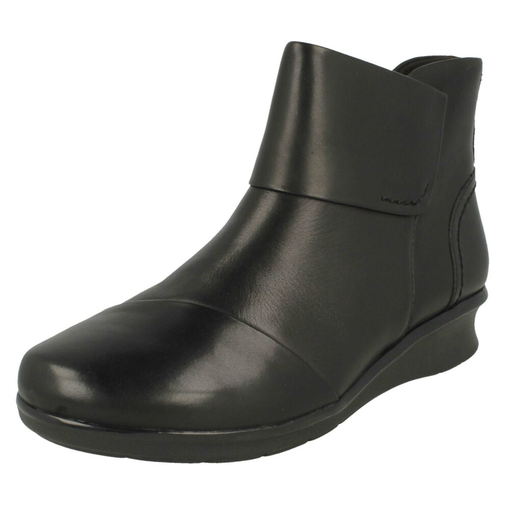 (UK 3, Black) Ladies Clarks Ankle Boots Hope Track - E Fit