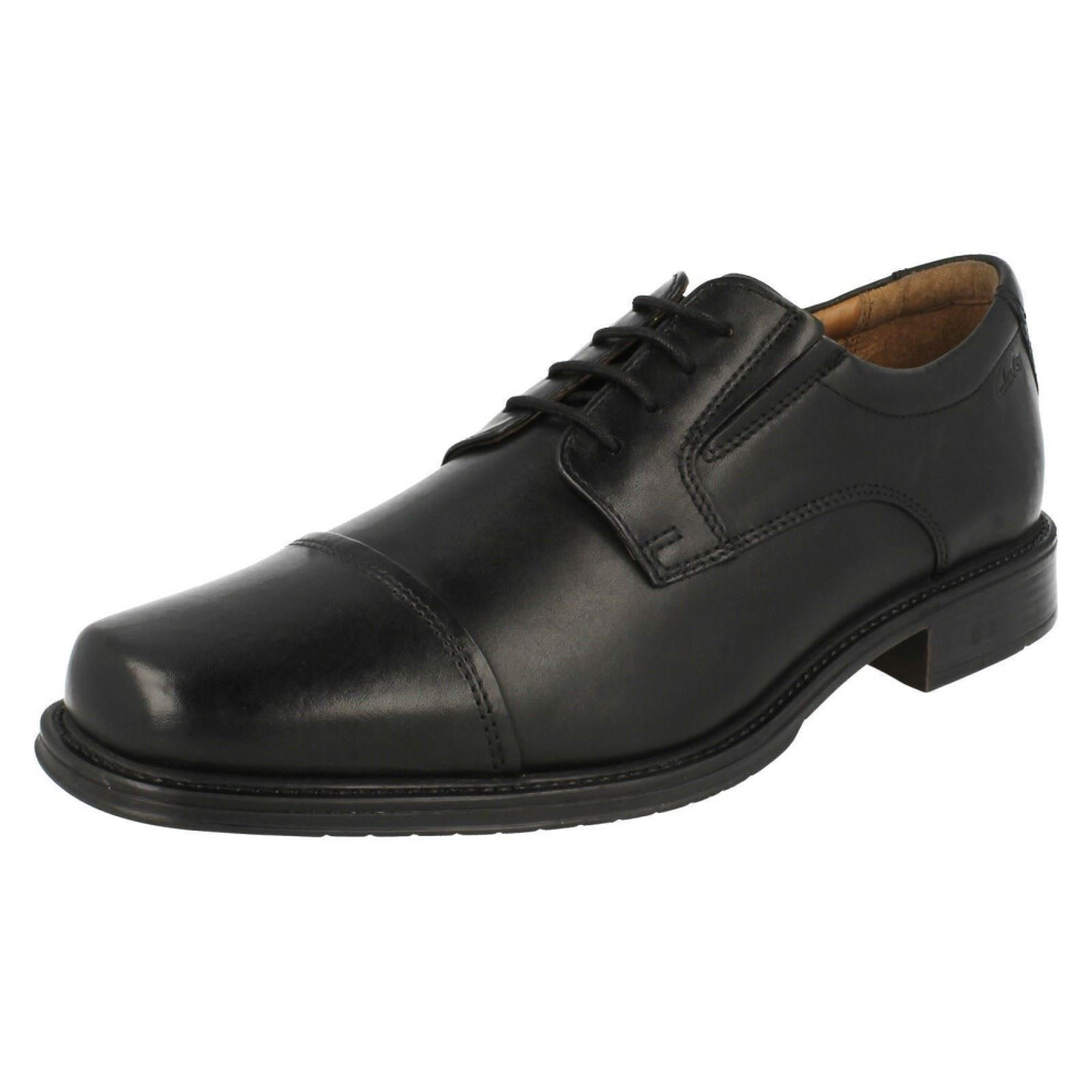 (UK 8, Black) Mens Clarks Lace Up Shoes Driggs Cap - G Fit