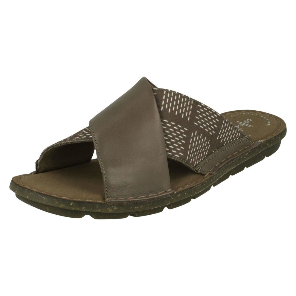 (UK 6, Olive (Green)) Ladies Clarks Mule Sandals Blake Sydney - D Fit