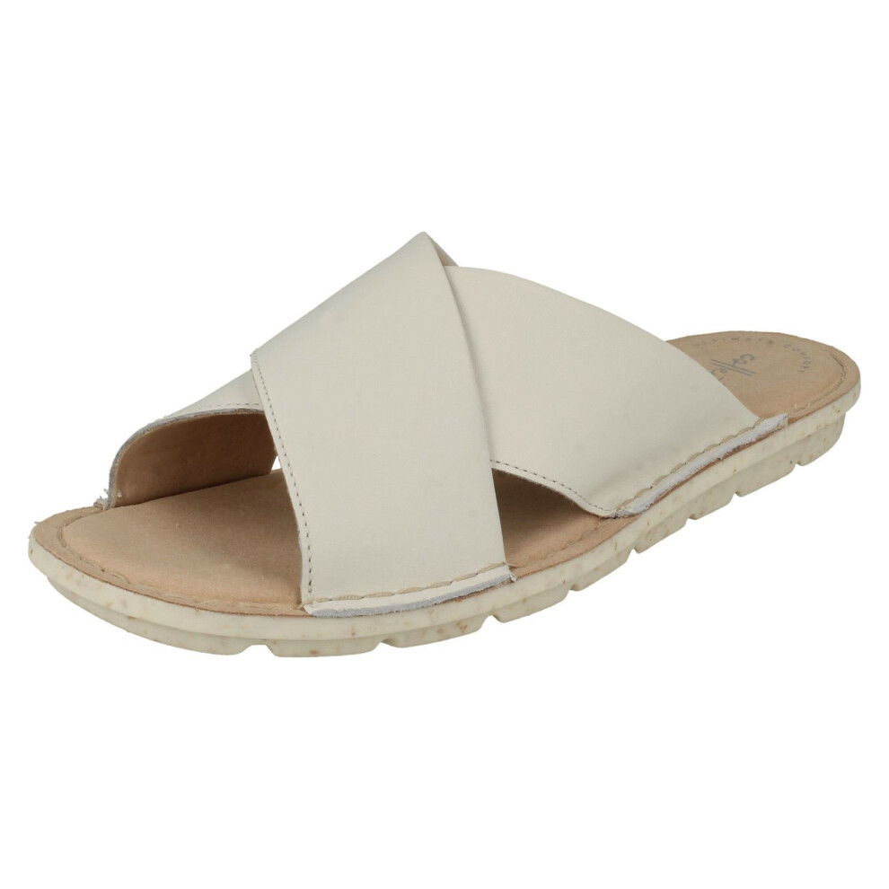 (UK 3, White) Ladies Clarks Mule Sandals Blake Sydney - D Fit