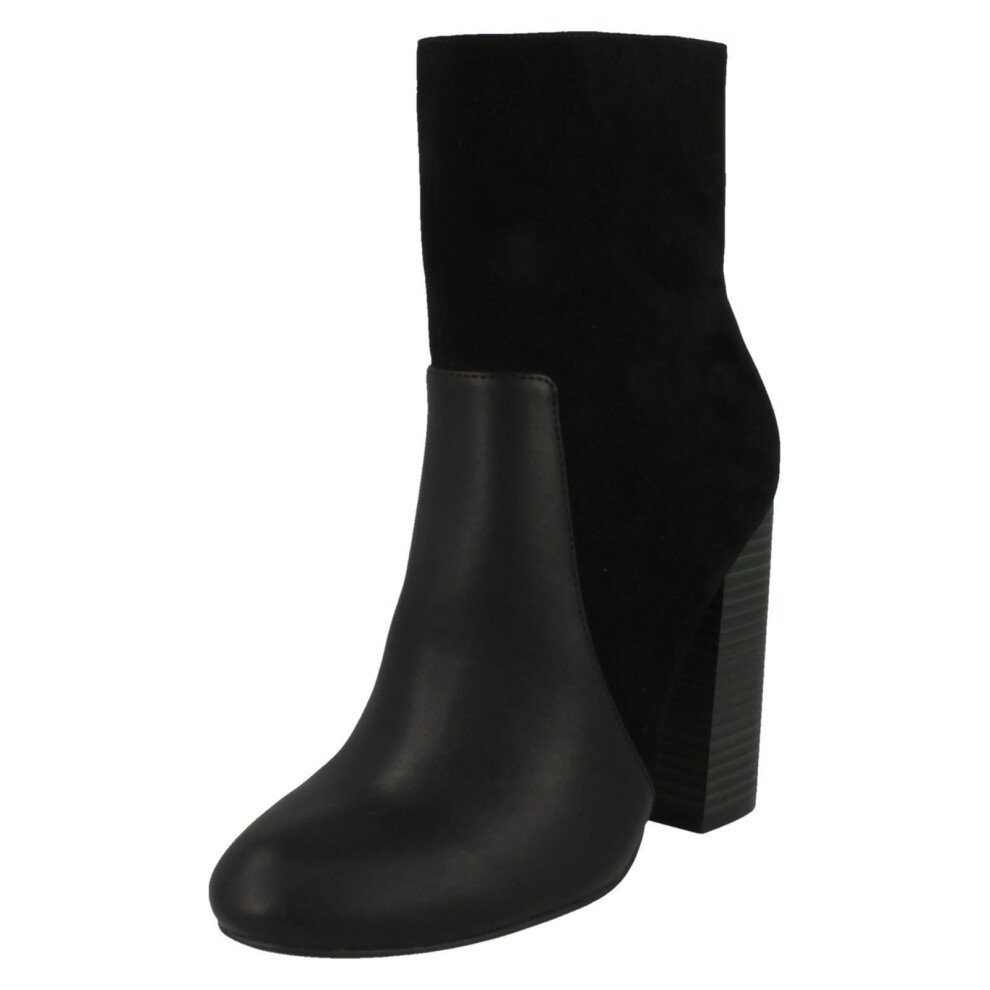 (UK 4, Black) Ladies Anne Michelle High Ankle Boots