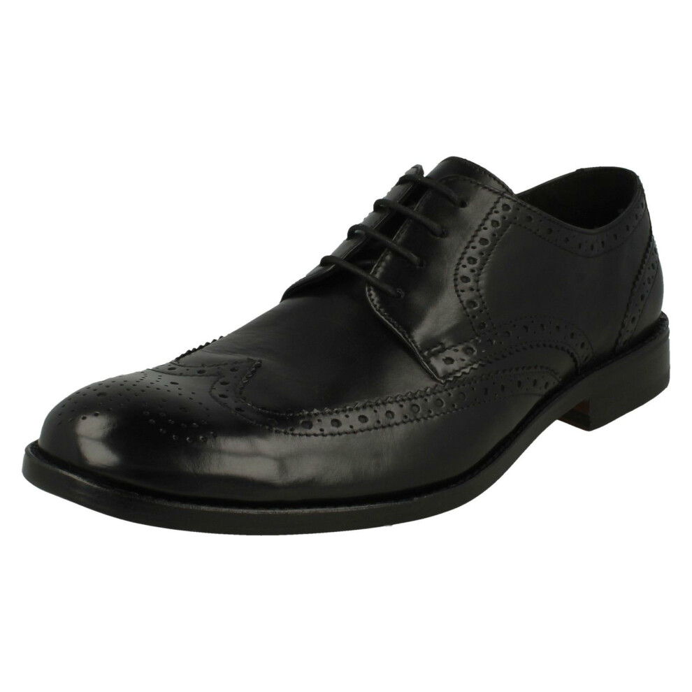 (UK 7, Black) Mens Clarks Formal Brogue Detailed Shoes James Wing - G Fit