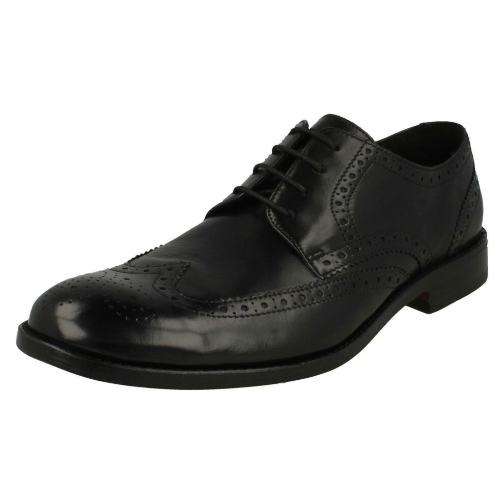 (UK 8.5, Black) Mens Clarks Formal Brogue Detailed Shoes James Wing - G Fit