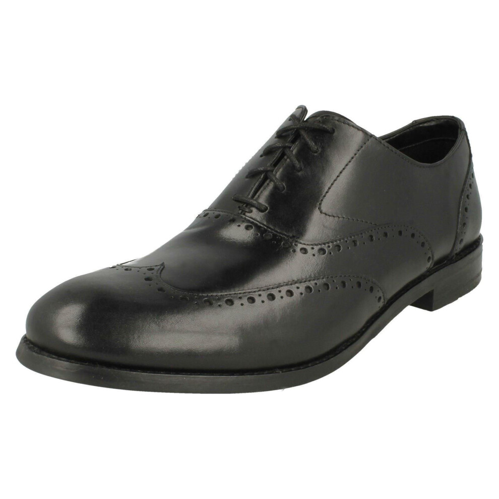 (UK 9, Black) Mens Clarks Brogue Detailed Lace Up Shoes Edward Walk - G Fit