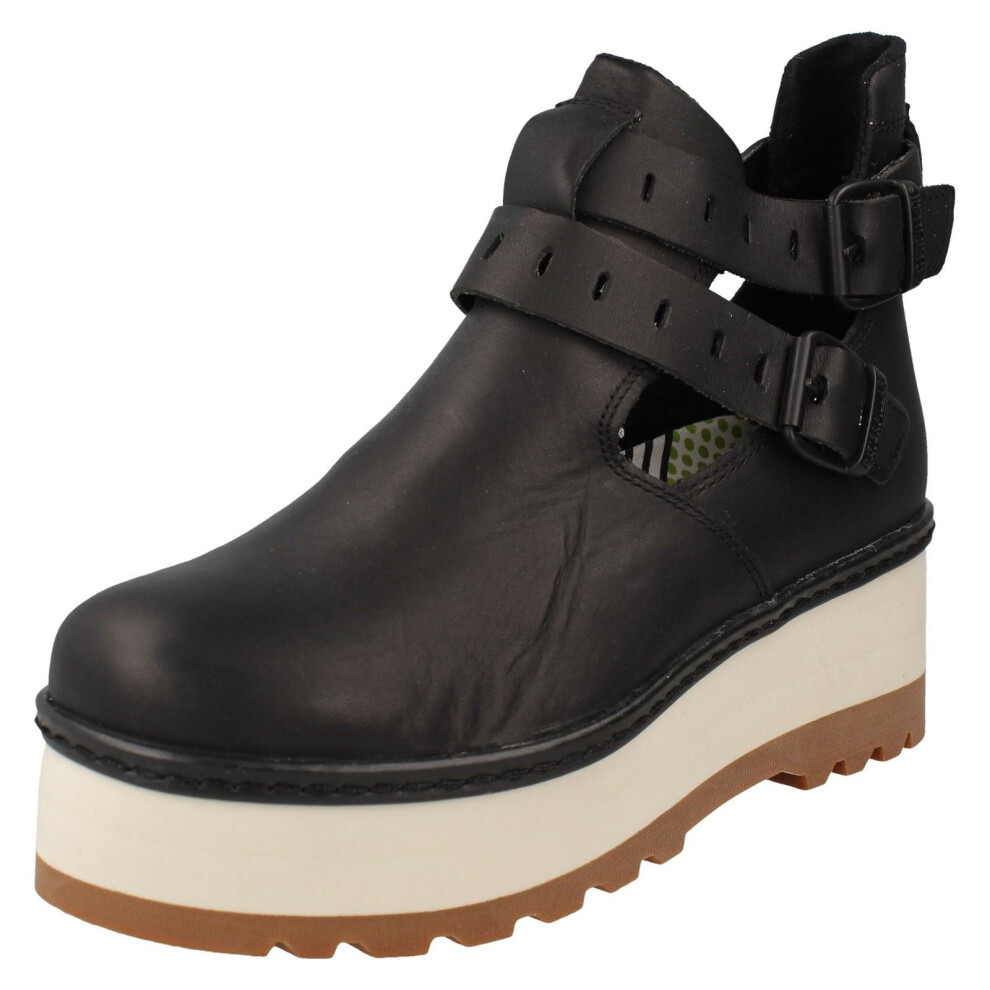 (UK 4, Black) Ladies Caterpillar Ankle Boots Breeze Blocks