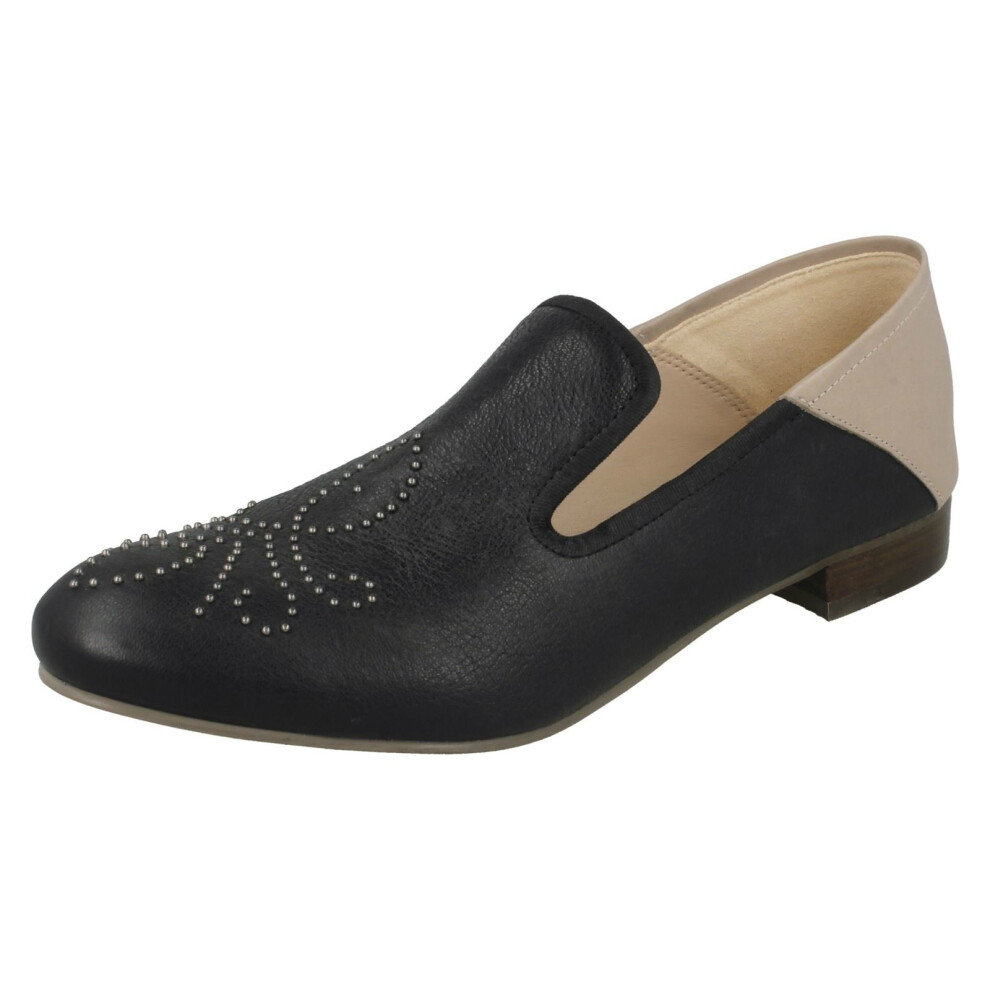 (UK 5, Black Combi) Ladies Clarks Heeled Shoes Ennis Weave - D Fit