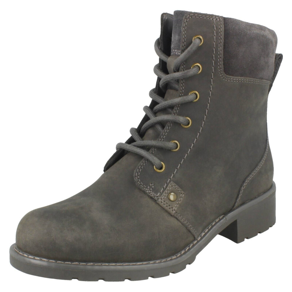 Clarks (Uk 3, Grey) Ladies Ankle Boots Orinoco Spice - D Fit