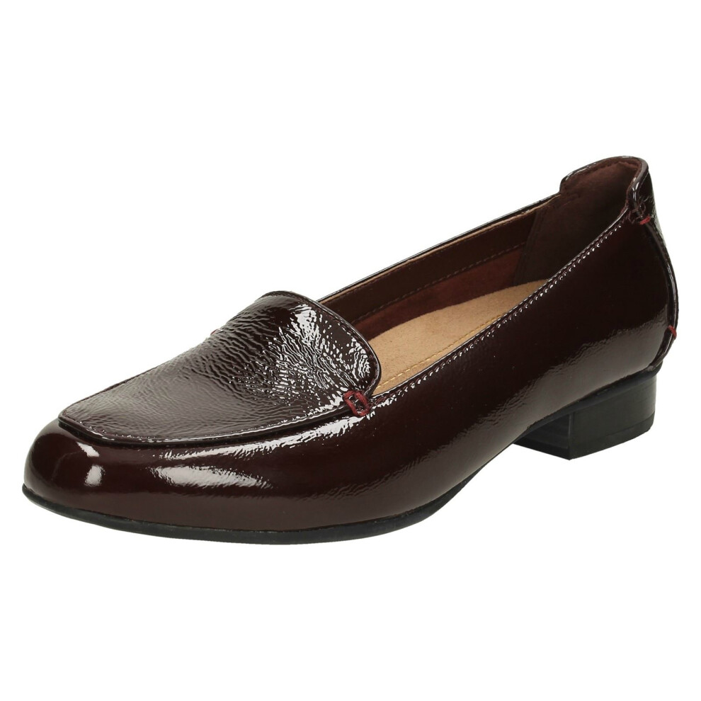 (UK 3.5, Burgundy (Red)) Ladies Clarks Flats Keesha Luca - E Fit