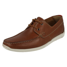(UK 7, Tan (Brown)) Mens Clarks Casual Shoes Karlock Step - G Fit