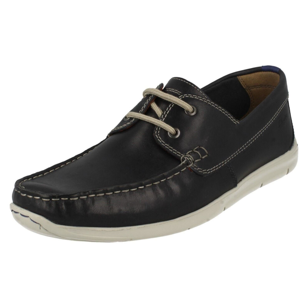 (UK 9, Navy (Blue)) Mens Clarks Casual Shoes Karlock Step - G Fit