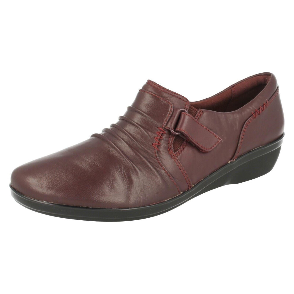 (UK 4, Burgundy (Purple)) Ladies Clarks Casual Shoes Everlay Coda - E Fit