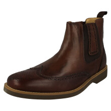 (UK 7, Coffee (Brown)) Mens Anatomic Slip On Ankle Boots Gustavo