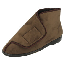 (UK 6, Olive (Brown)) Mens Balmoral Boot Slippers VB K4299