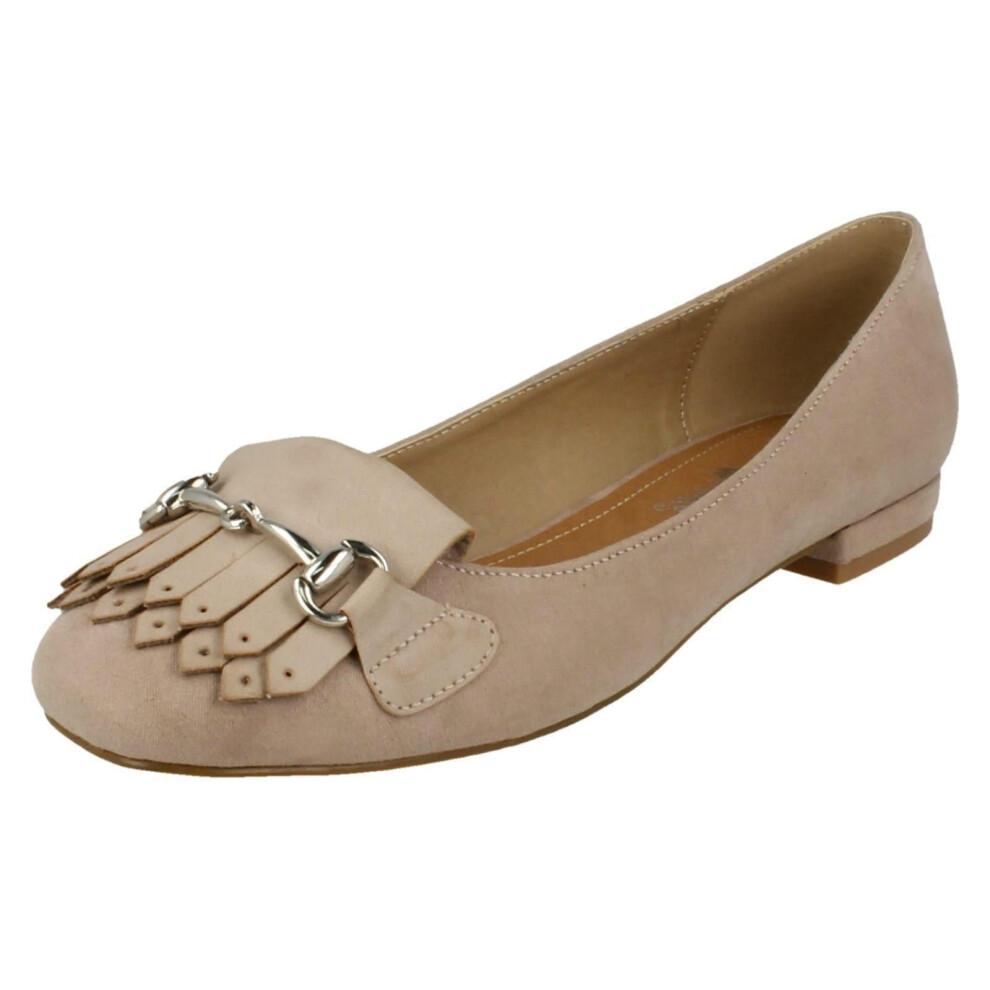 (UK 6, Nude (Beige)) Ladies Anne Michelle Low Heel Slip On Ballerinas