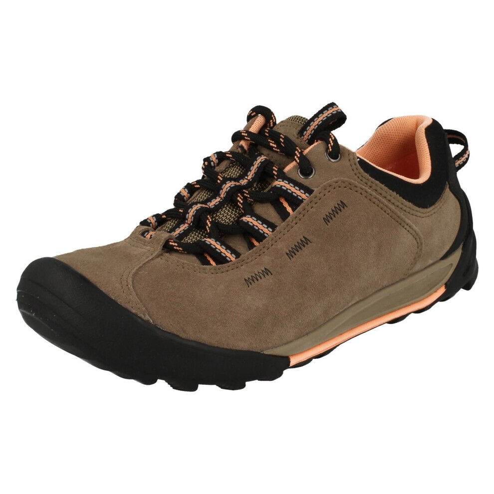 (UK 4, Taupe (Beige)) Ladies Clarks Active Wear Outdoor Trainers Outlay West - D Fit